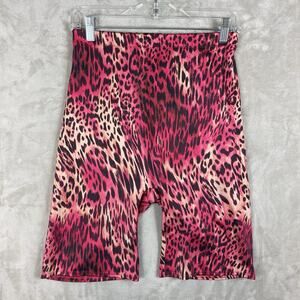 Yitty High Waist Biker Shorts Women's Medium Leopard Ombre Print Athleisure